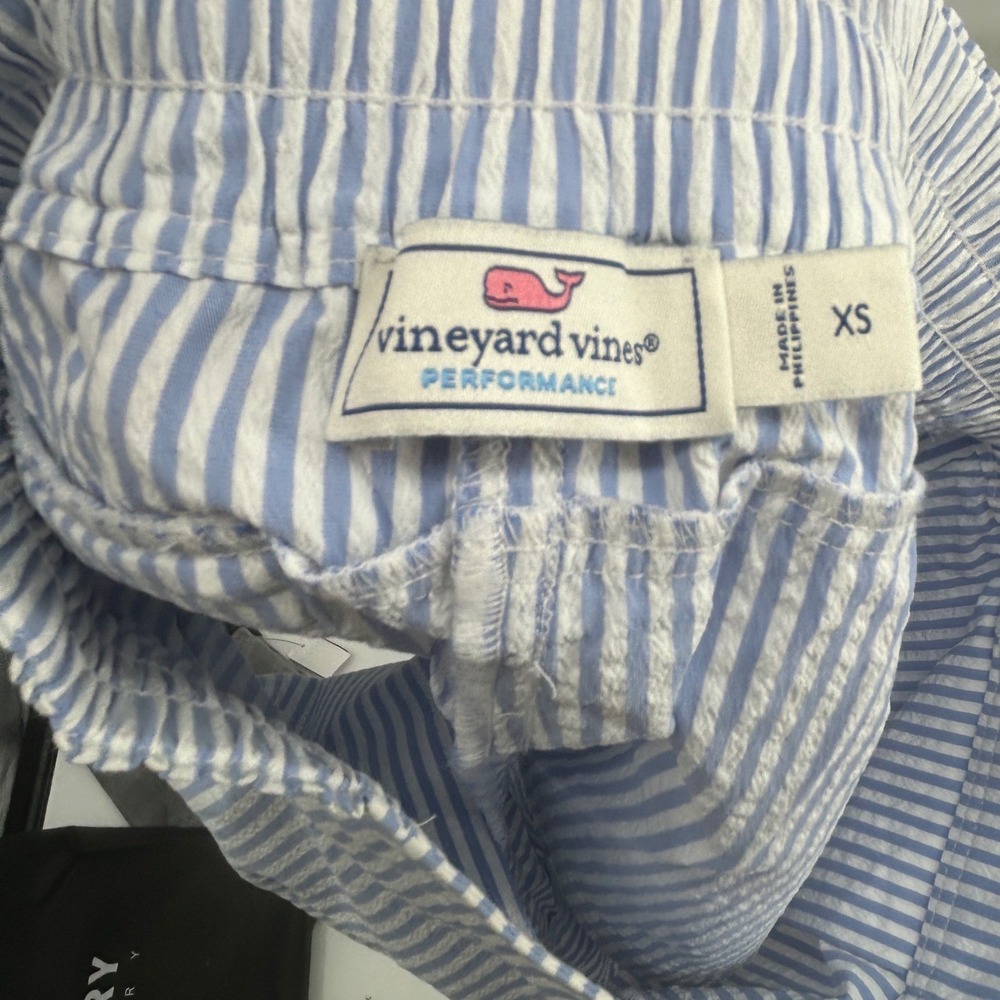 Vineyard Vines Performance Seersucker Striped Shorts Blue White XS 2H001190 - Picture 5 of 8